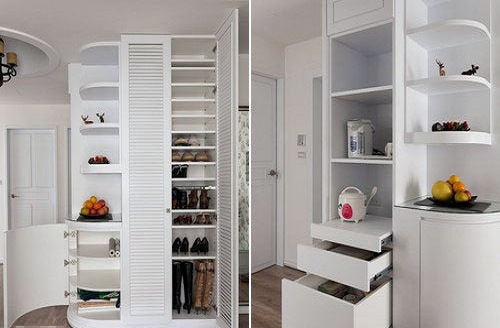 白色收納鞋空間